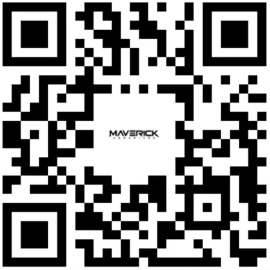 Maverick Abrasives app link QR code for easy access to products and online ordering