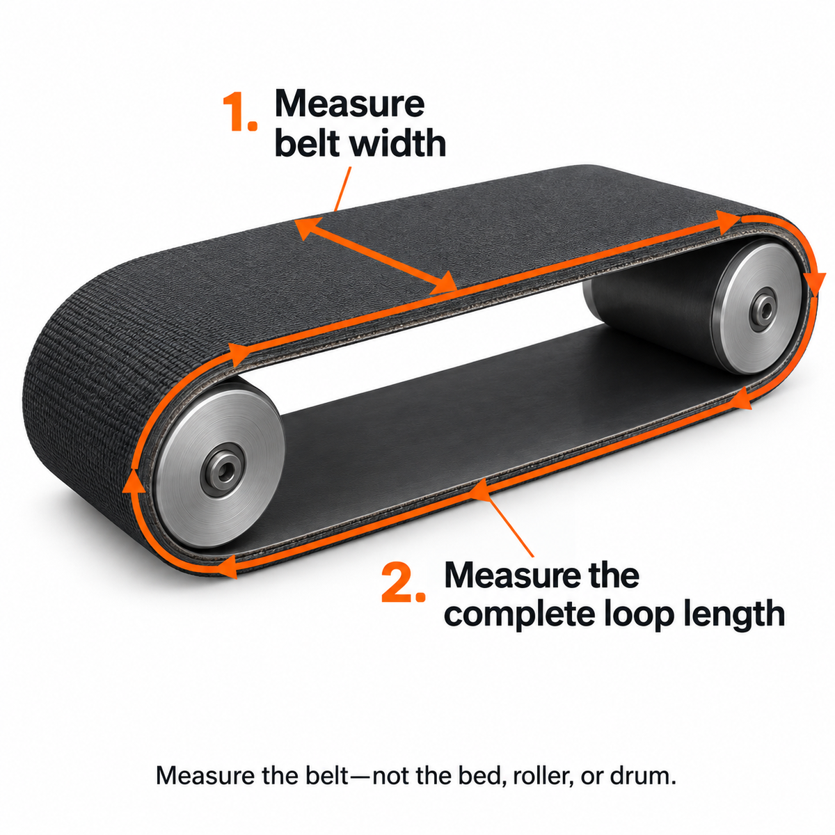 Replacement drum-sander conveyor feed belt with abrasive grip surface