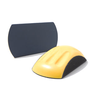 Pack of 5 ergonomic hand sanders with flexible foam grips and high-quality backing for durability.