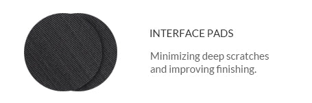 Pack of 5 Interface Pads, featuring easy attach/remove for sanding discs and durable high-quality backing.