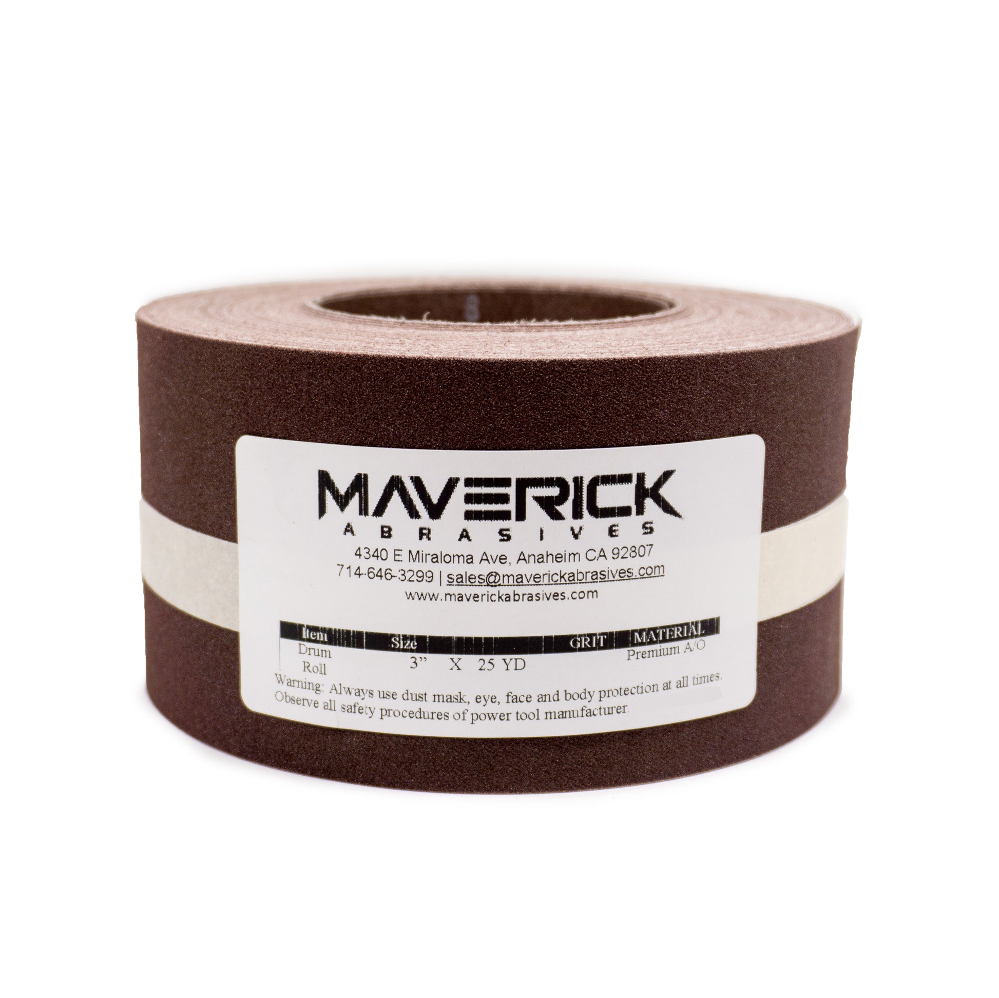 Alt text: Drum Sander Rolls, 25-yard continuous abrasive roll, suitable for various drum sizes, plain backed and durable for woodworking and metalworking.