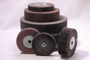 Pack of 5 unmounted 8x2 inch aluminum oxide flap wheels, ideal for metal finishing and polishing.
