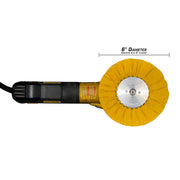 Alt text: 6-inch Mini Airway Buffing Wheels for precise metal polishing on smaller grinders, suitable for various metals.