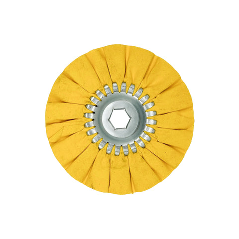 Alt text: 6-inch Mini Airway Buffing Wheels designed for polishing various metals, ideal for detailed work with variable speed grinders.