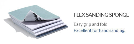 Flex Sanding Sponge in case, coated on one side, ideal for contour and hand sanding.
