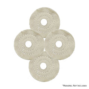 Alt text: Assorted mini buffing wheels in 2, 3, and 4 diameters, 20 to 60-ply, both treated and untreated, suitable for precision polishing.