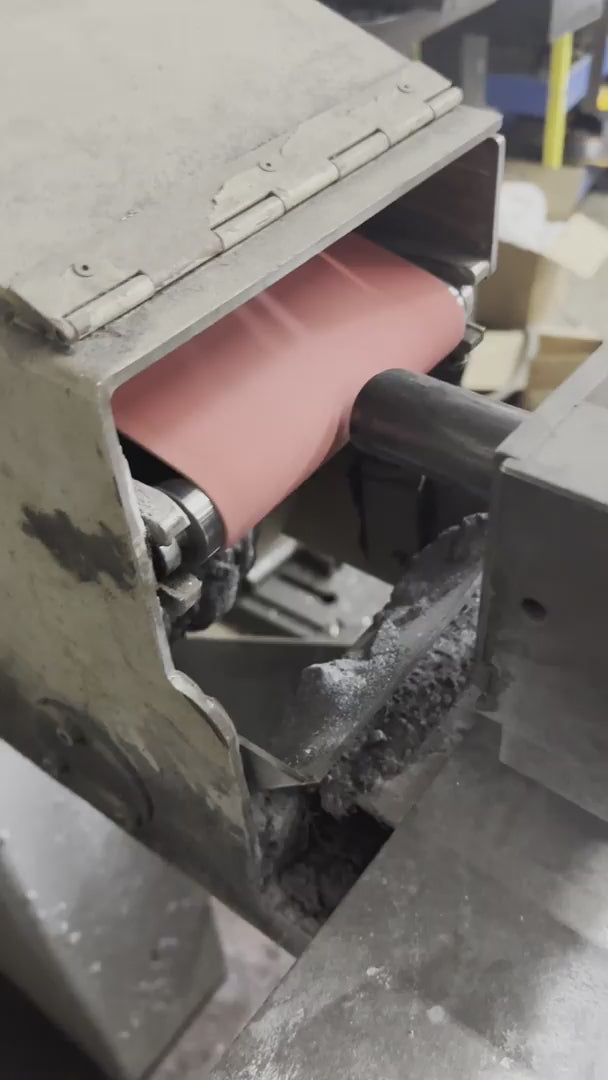 Load video: Maverick Abrasives video showcasing sanding belts, discs, and abrasive products in action