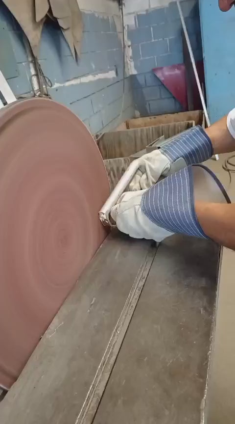 Load video: Maverick Abrasives video demonstrating sanding belts and abrasive products in use for finishing applications