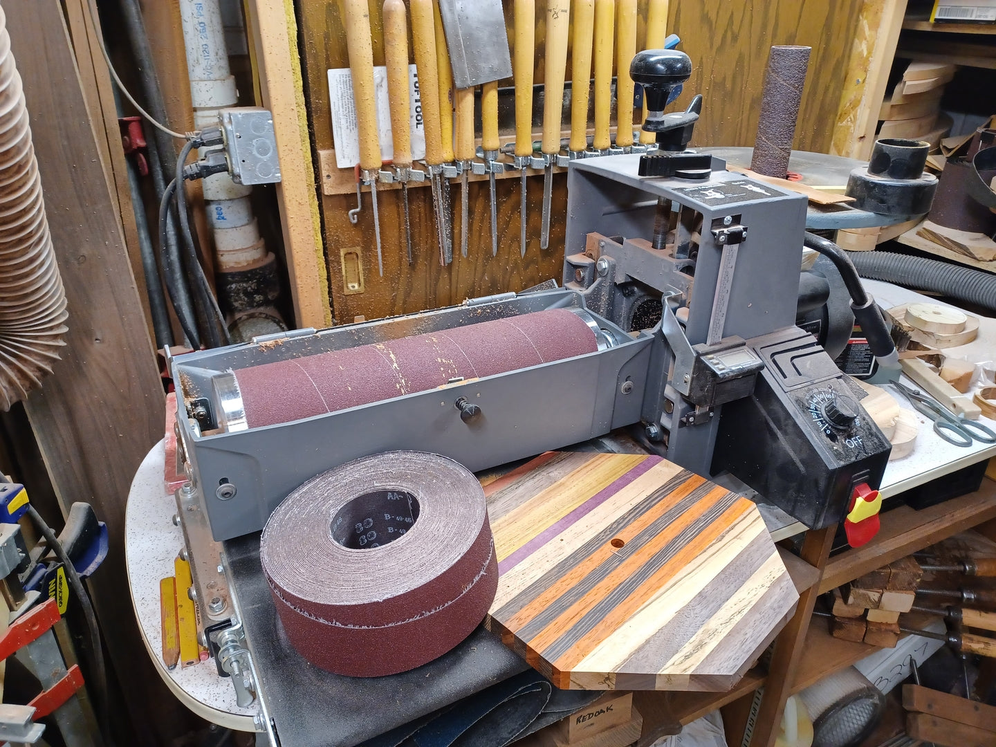 Maverick Abrasives drum sander rolls for woodworking and metal surface finishing applications