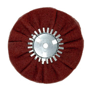 Alt text: Satin Airway Buffing Wheel for Angle Grinders, ideal for smoothing and pre-polishing metal surfaces.