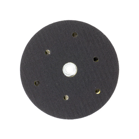 Variety of back-up pads for sanding discs with velcro and PSA, different rubber hardness, some with holes for dustless sanding.