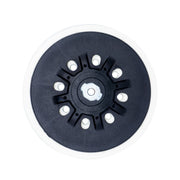 Assorted back-up pads for sanding discs with velcro and PSA, featuring various rubber hardness and hole patterns.