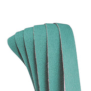 Alt text: Pack of 6 durable 2 x 72 sanding belts in various materials including aluminum oxide and ceramic, ideal for diverse sanding needs on wood or metal.
