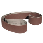 Pack of 6 durable 2 x 72 sanding belts in various materials including aluminum oxide and ceramic, ideal for different sanding needs on wood and metal surfaces.