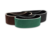 Pack of 9 Maverick Abrasives 4x36 sanding belts in various grits for wood and metal finishing.