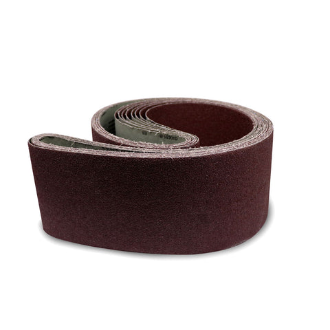 Pack of two 6 x 48 sanding belts in aluminum oxide and zirconia for wood and metal applications.