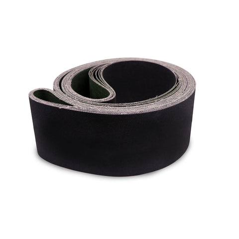 Pack of 24 durable 4x106 silicon carbide sanding belts for wet or dry glass fabrication.